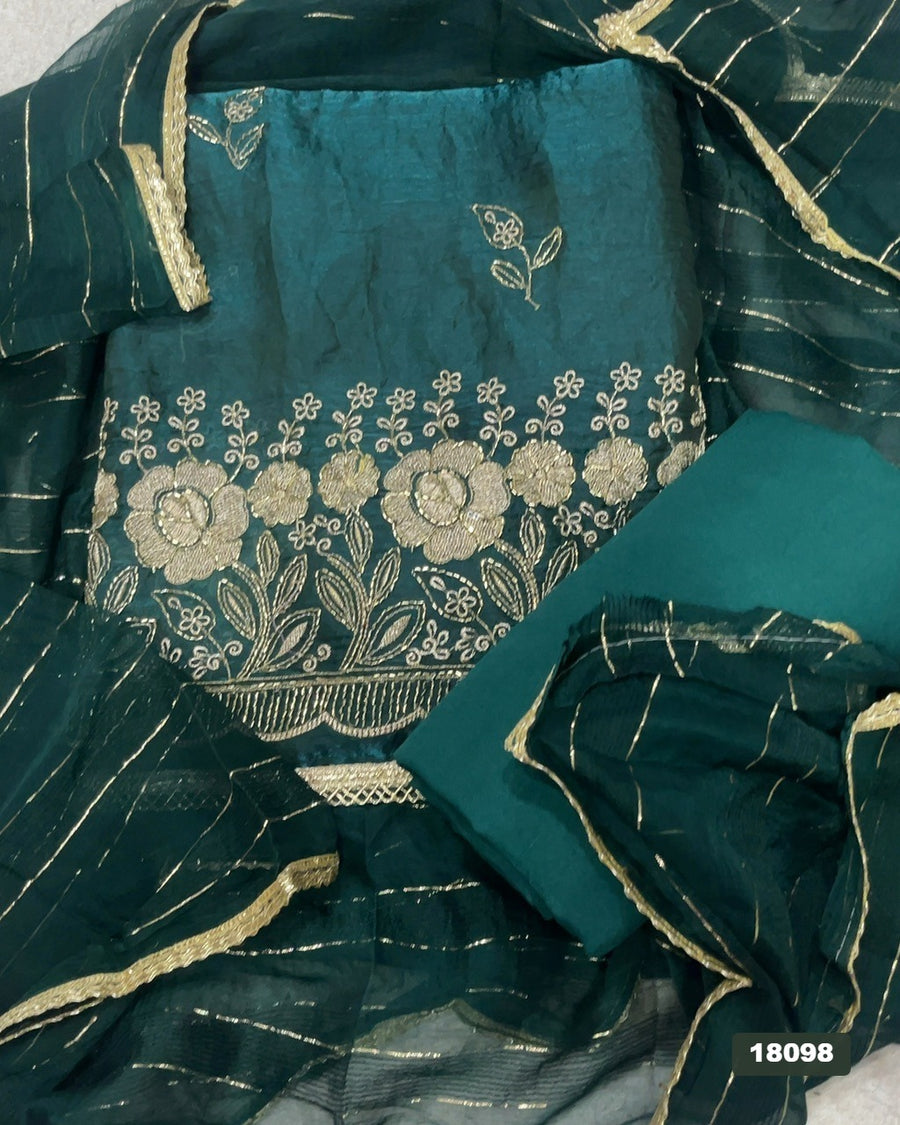 Silk Embroidery Suit Set