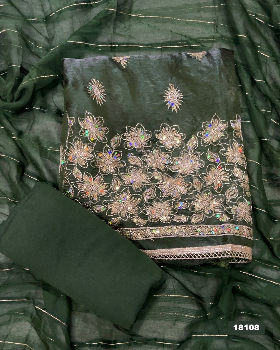 Silk Embroidery Suit Set