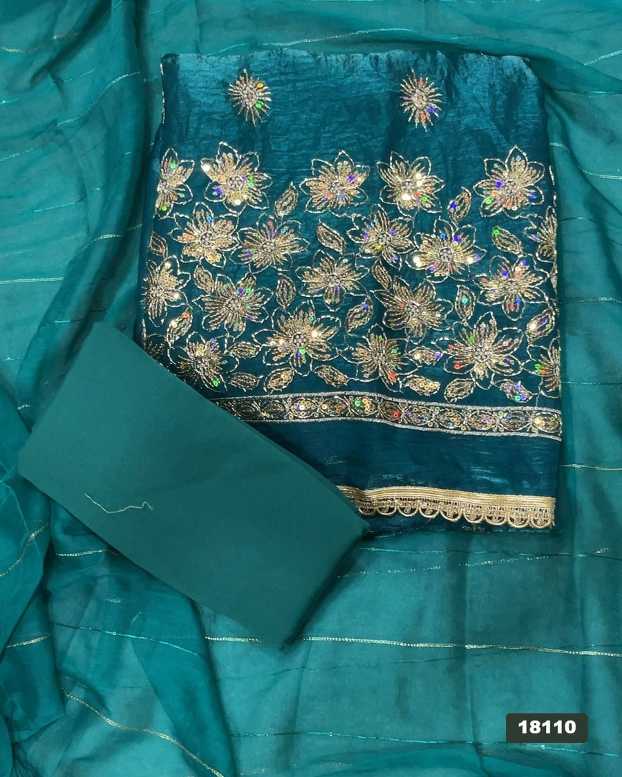 Silk Embroidery Suit Set