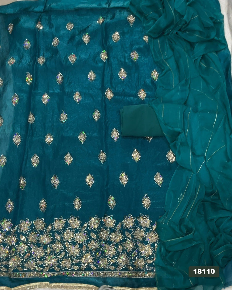 Silk Embroidery Suit Set