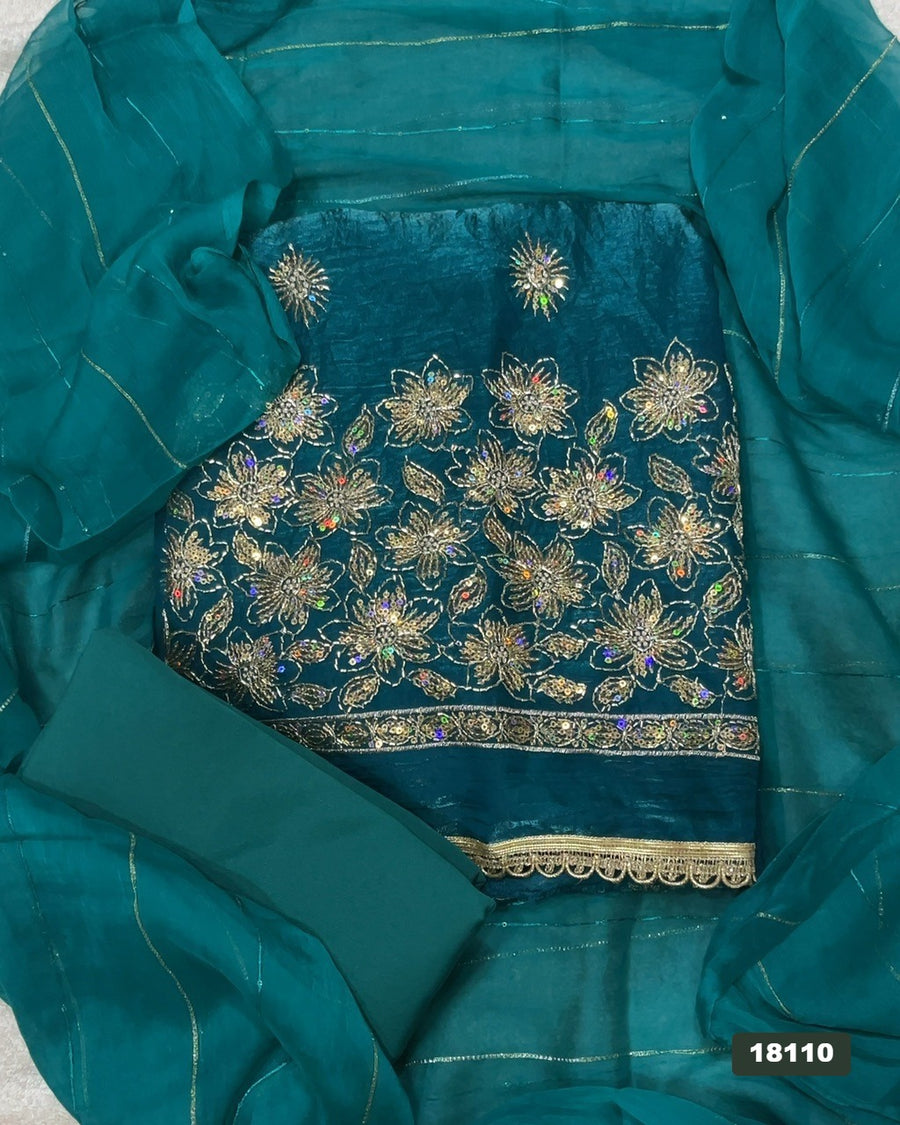 Silk Embroidery Suit Set