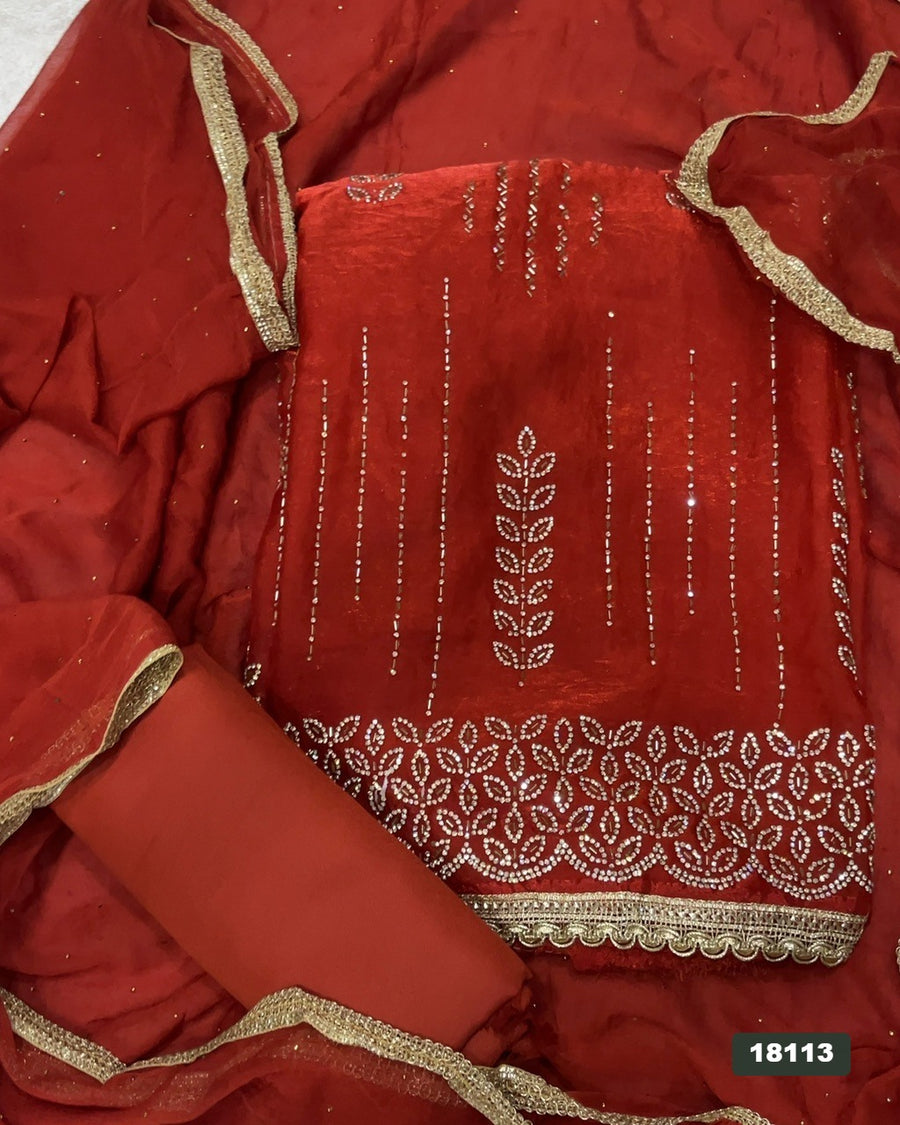Silk Embroidery Suit Set