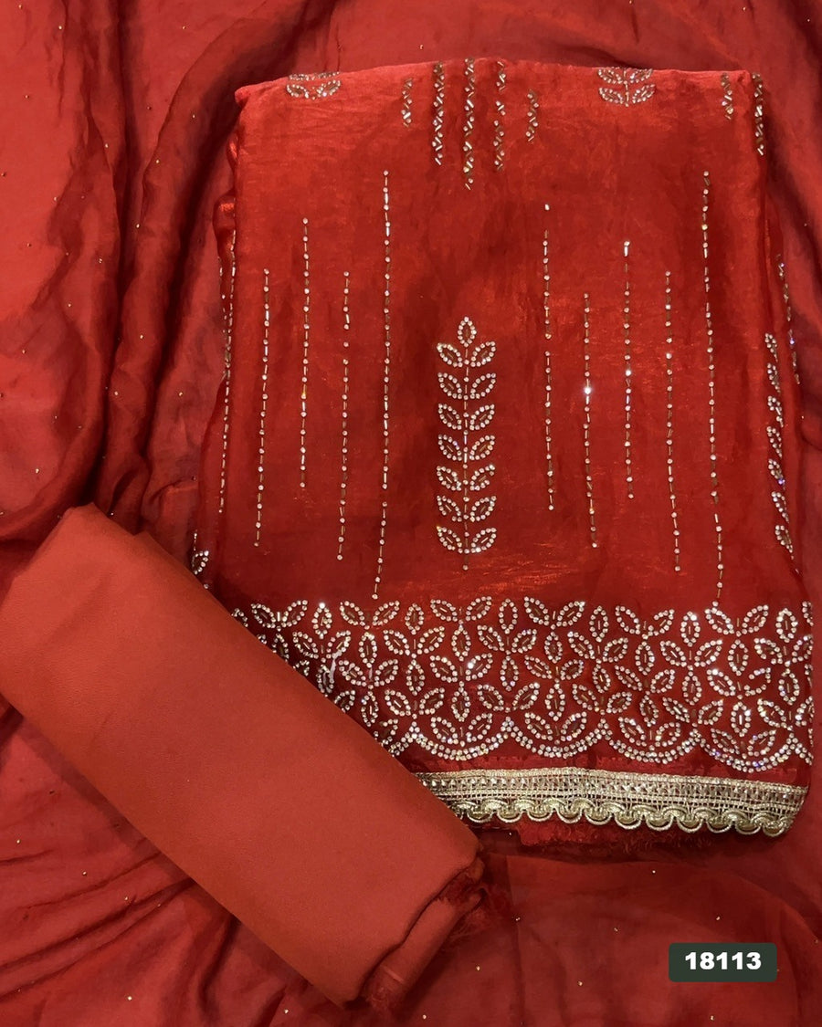 Silk Embroidery Suit Set