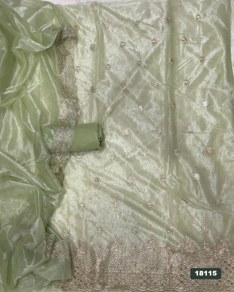 Crush Silk Embroidery Suit Set