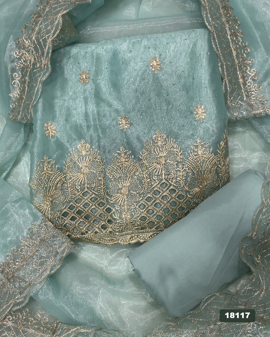 Crush Silk Embroidery Suit Set