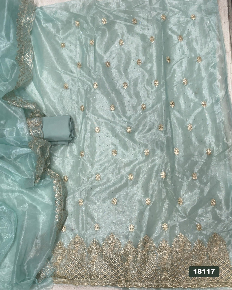 Crush Silk Embroidery Suit Set