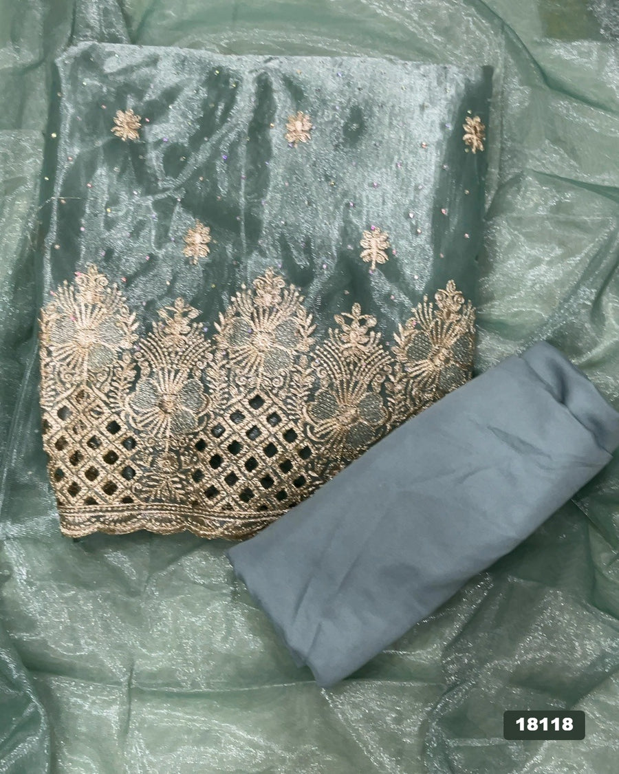Crush Silk Embroidery Suit Set