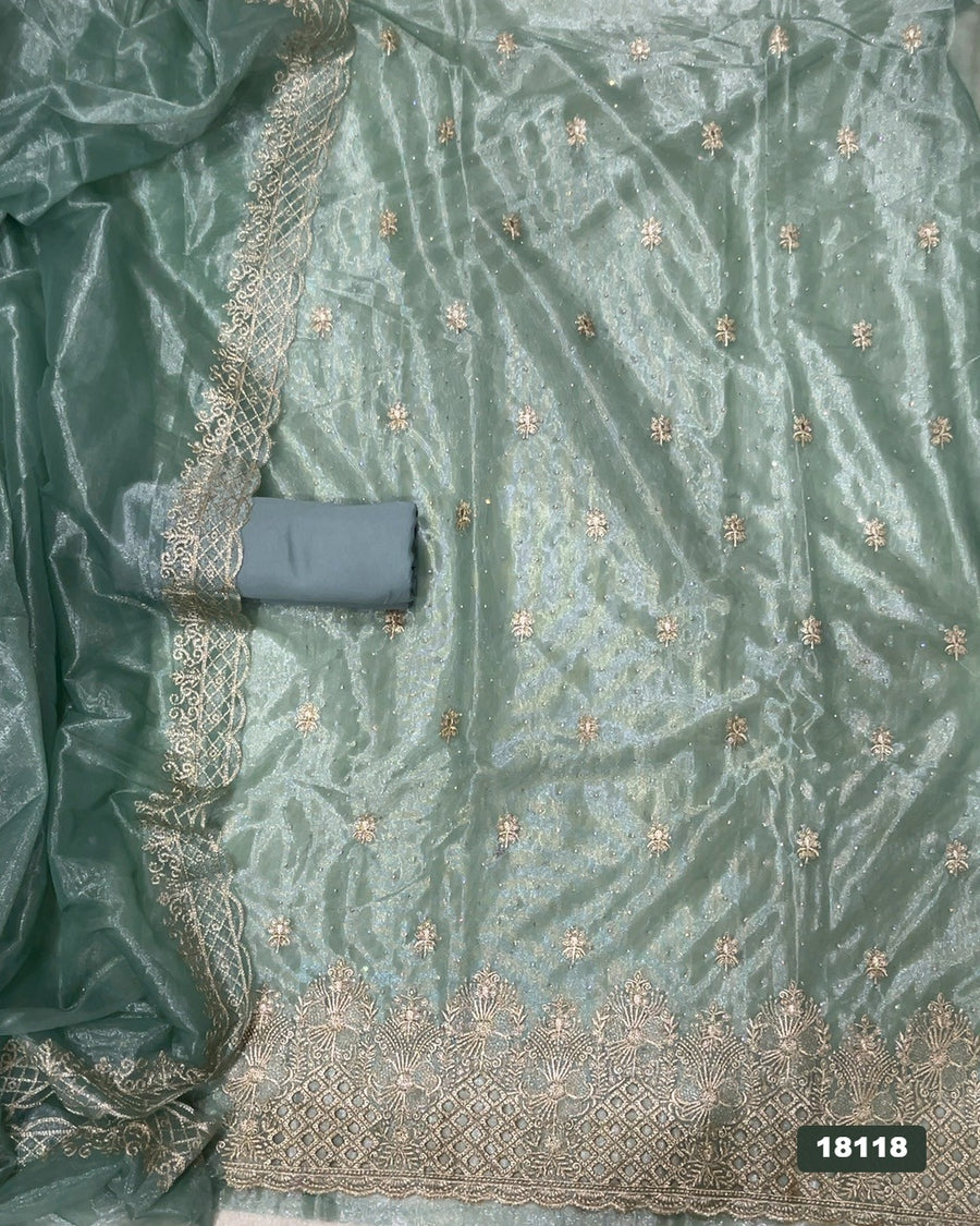 Crush Silk Embroidery Suit Set