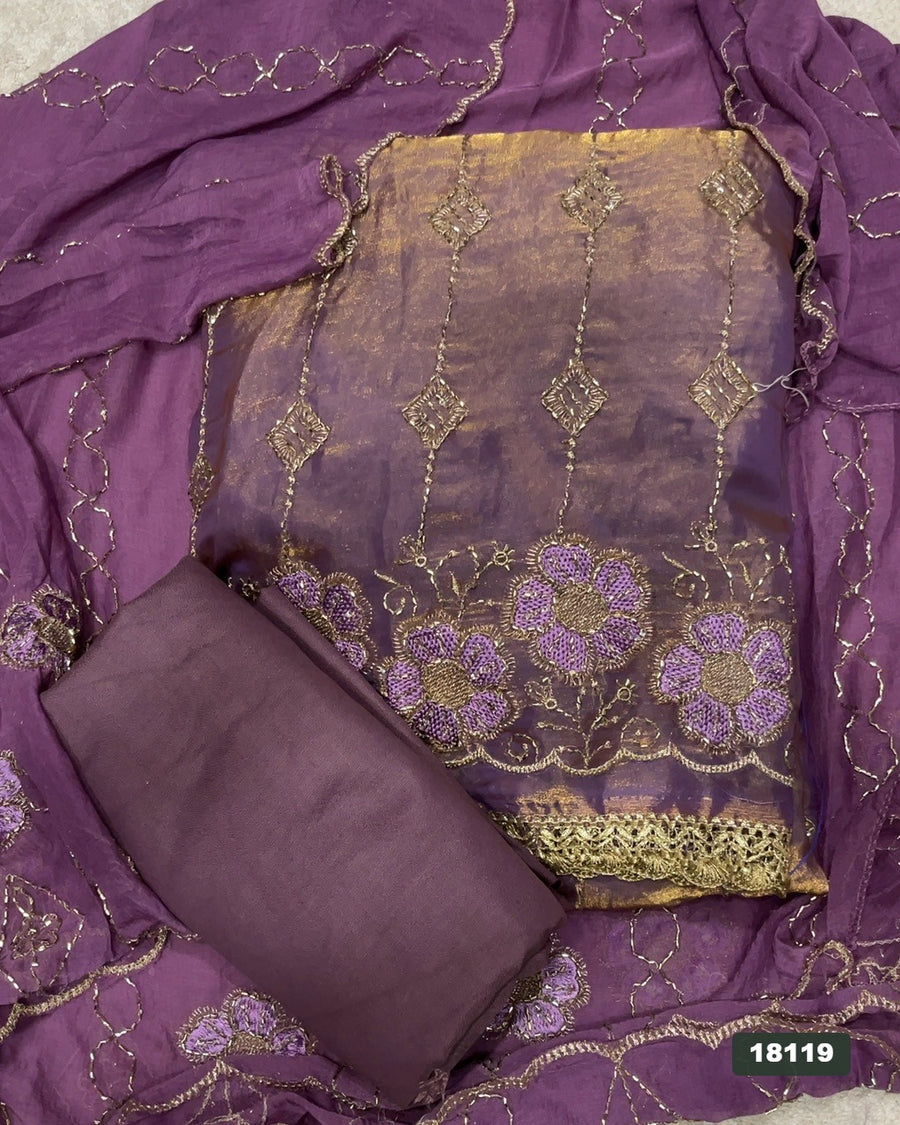 Skylon Silk Embroidery Suit Set