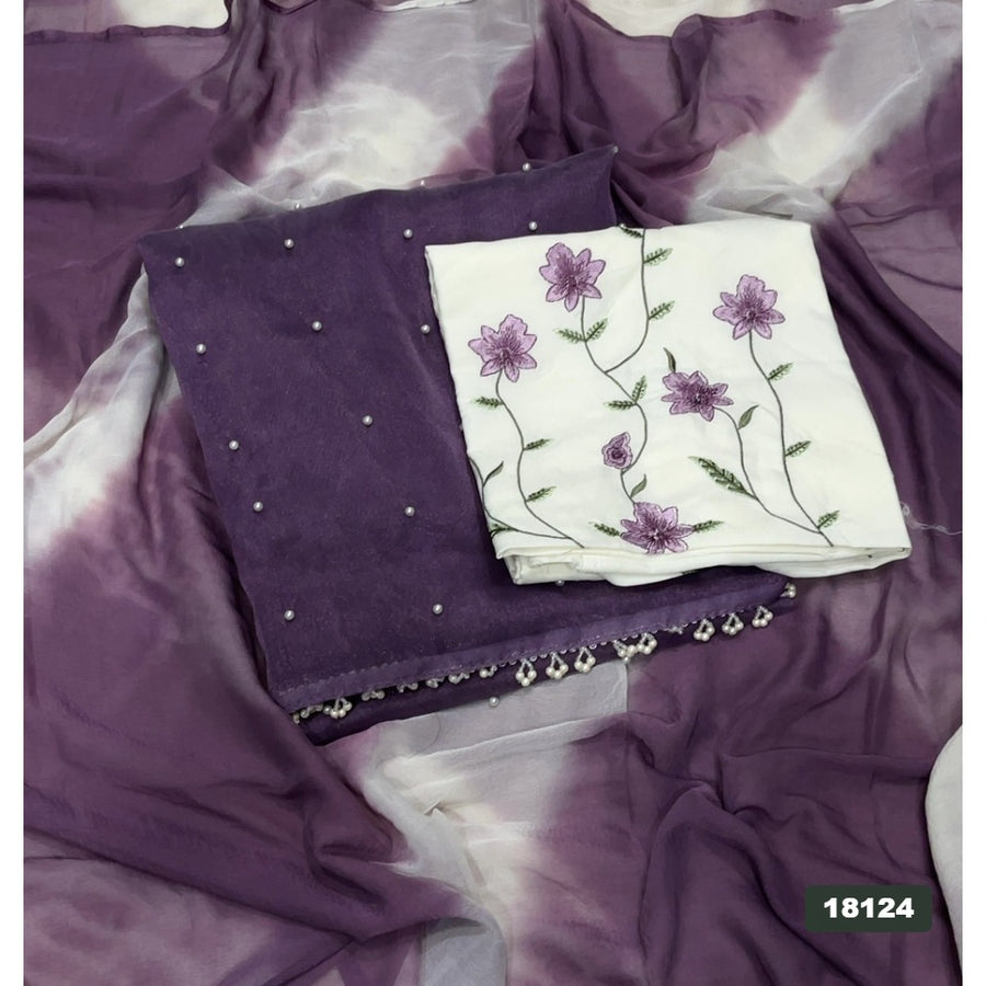 Silk Embroidery Suit Set