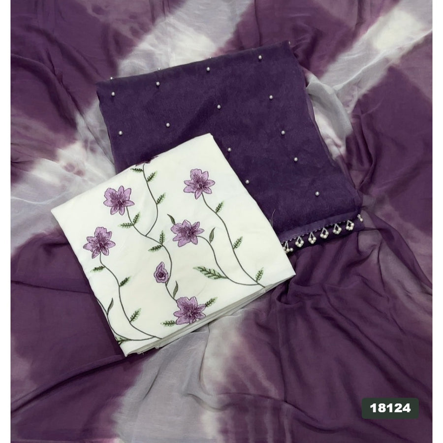 Silk Embroidery Suit Set