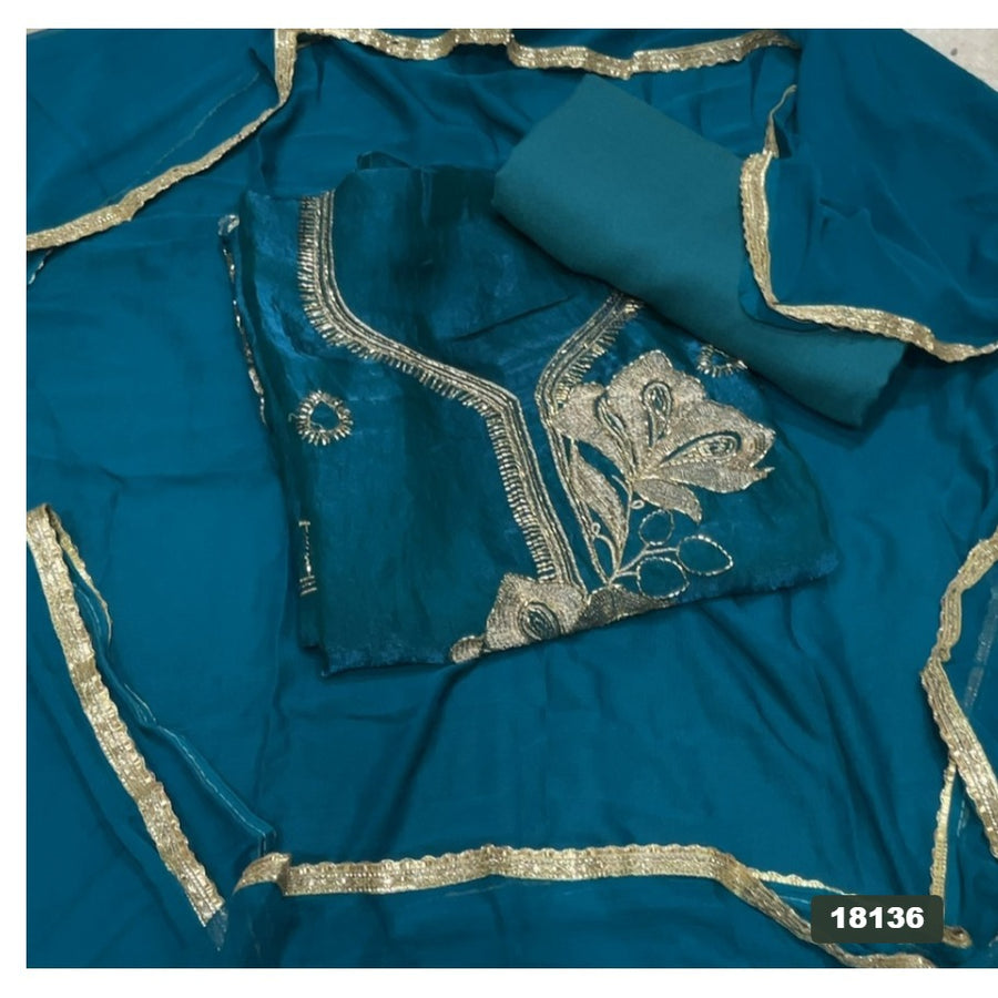 Silk Embroidery Suit Set