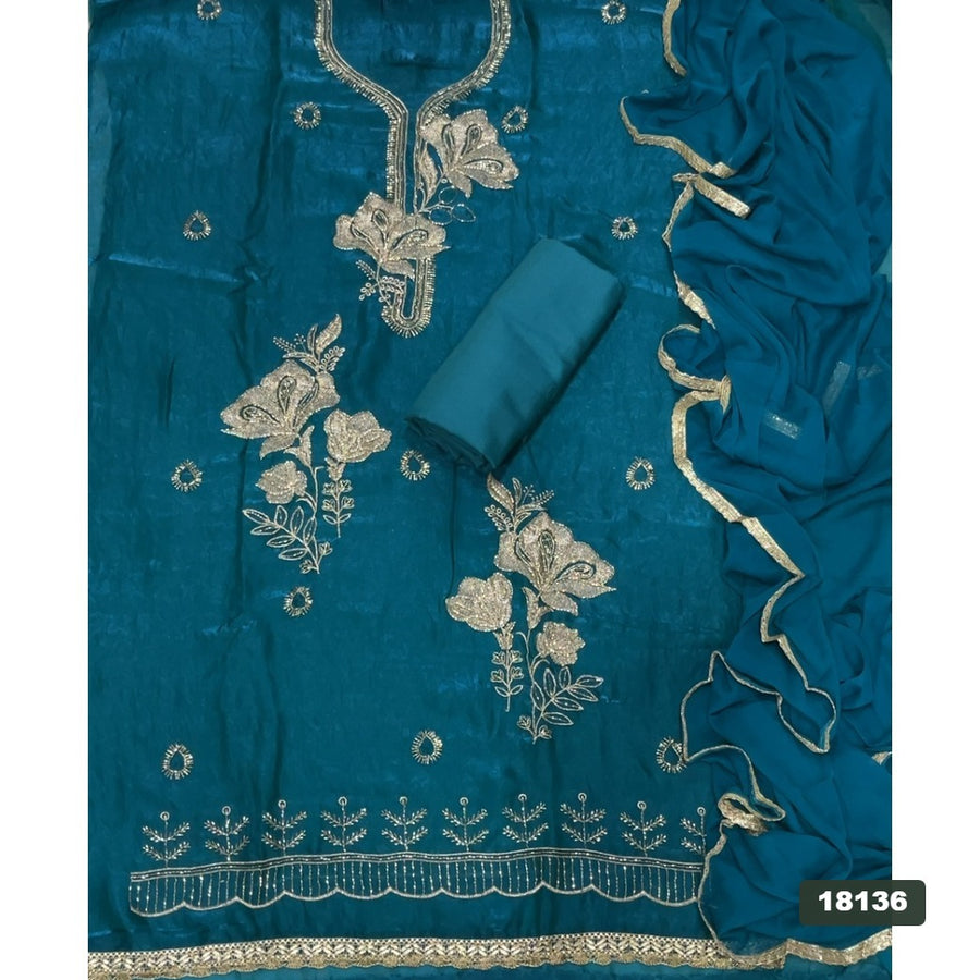 Silk Embroidery Suit Set