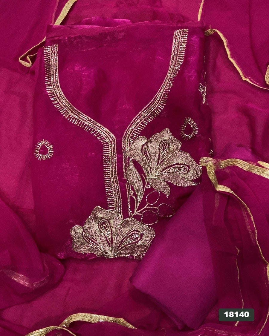Silk Embroidery Suit Set