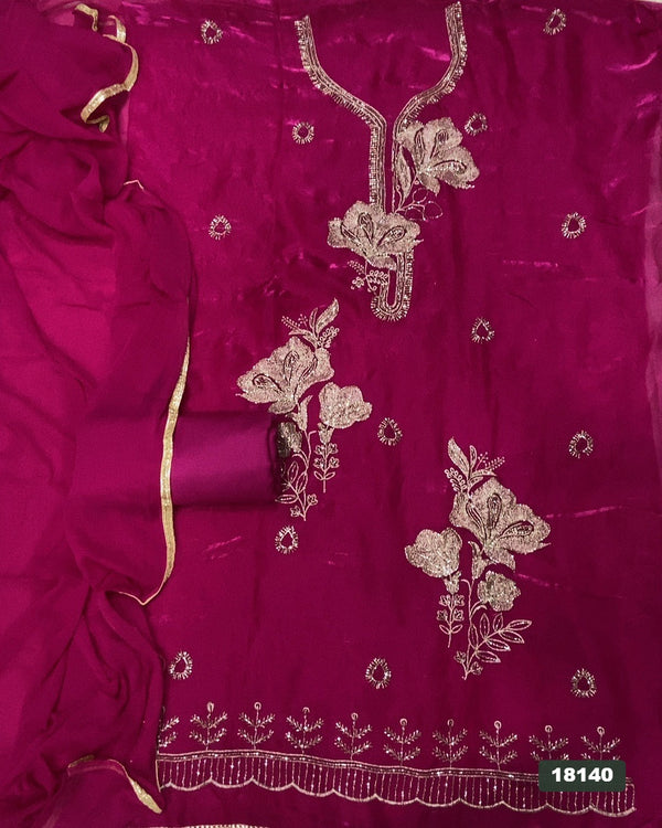 Silk Embroidery Suit Set