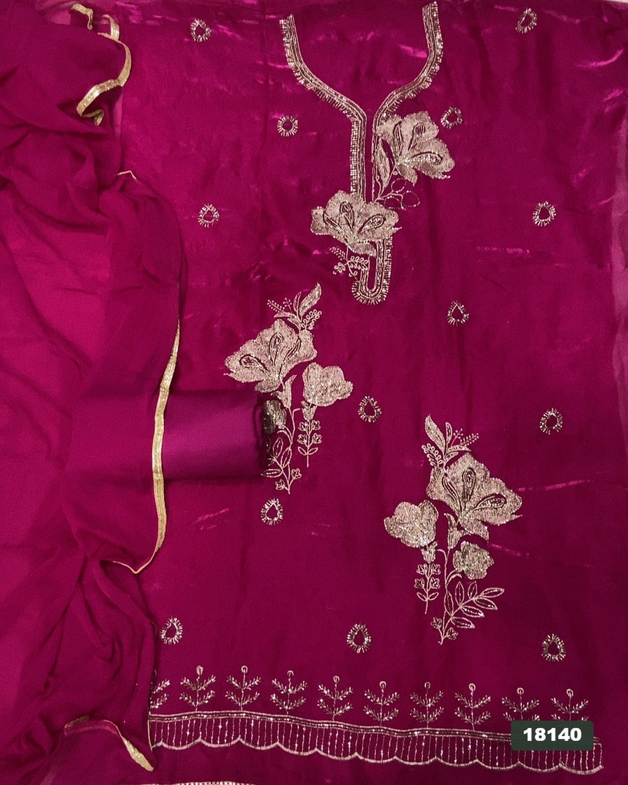 Silk Embroidery Suit Set
