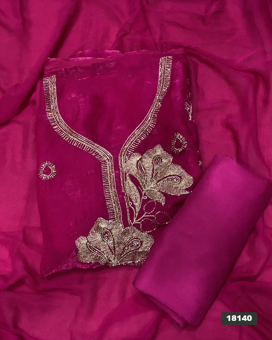 Silk Embroidery Suit Set