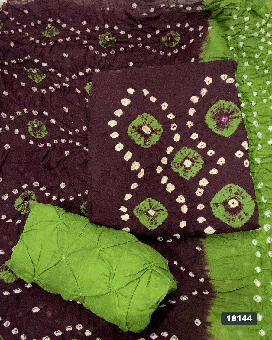 Pure Bandhej Cambric Cotton Suit Set
