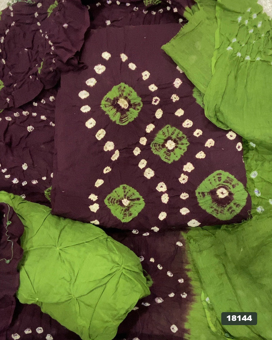 Pure Bandhej Cambric Cotton Suit Set