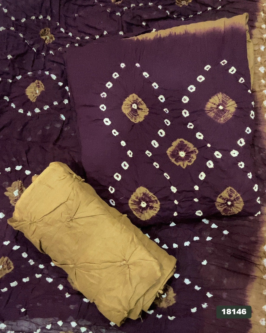 Pure Bandhej Cambric Cotton Suit Set