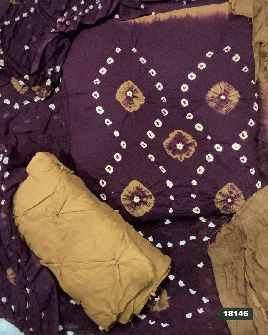 Pure Bandhej Cambric Cotton Suit Set