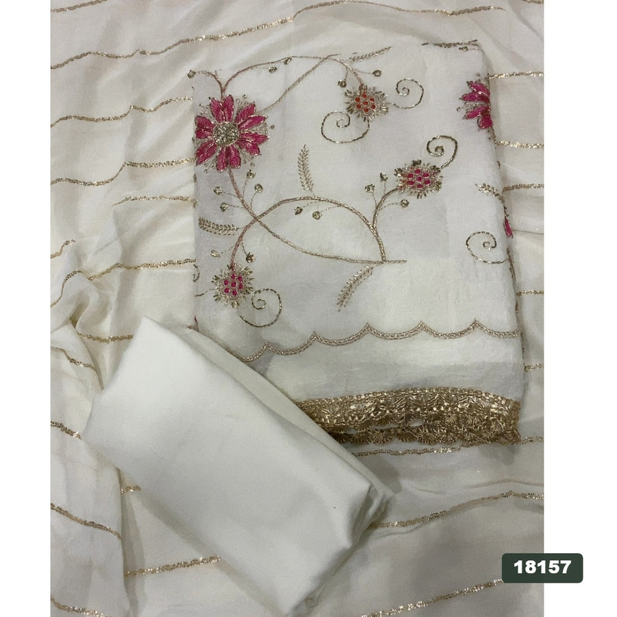 Crush Silk Embroidery Suit Set
