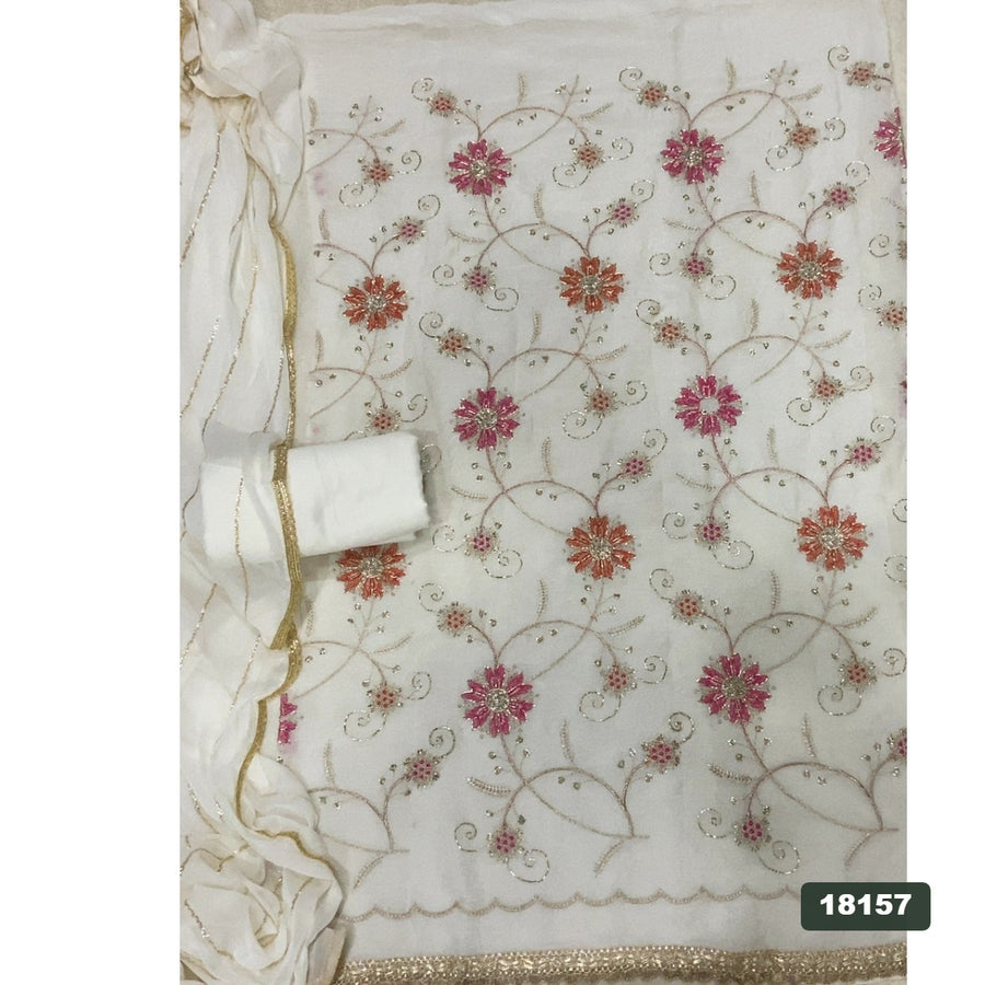 Crush Silk Embroidery Suit Set