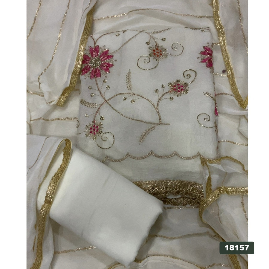 Crush Silk Embroidery Suit Set