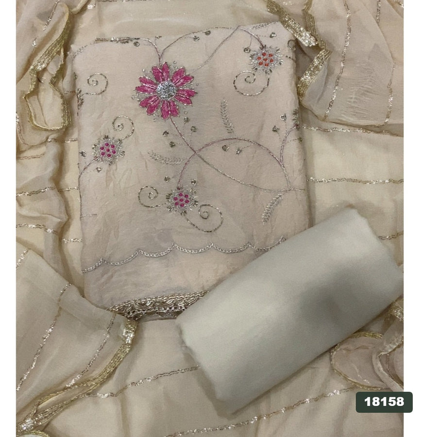 Crush Silk Embroidery Suit Set