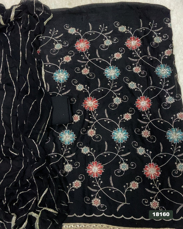 Crush Silk Embroidery Suit Set