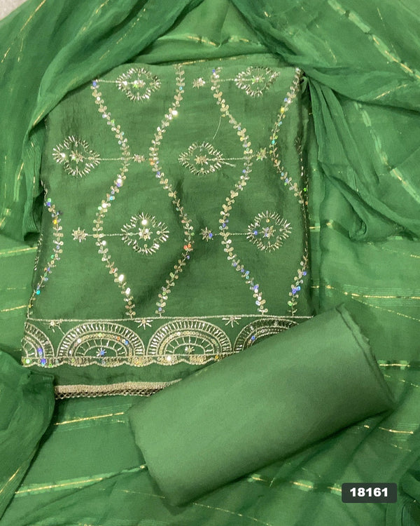 Crush Silk Embroidery Suit Set