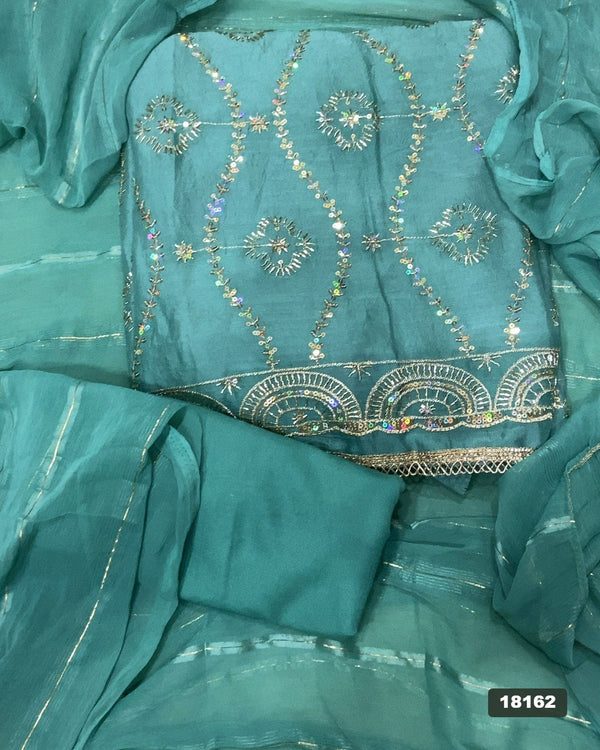 Crush Silk Embroidery Suit Set
