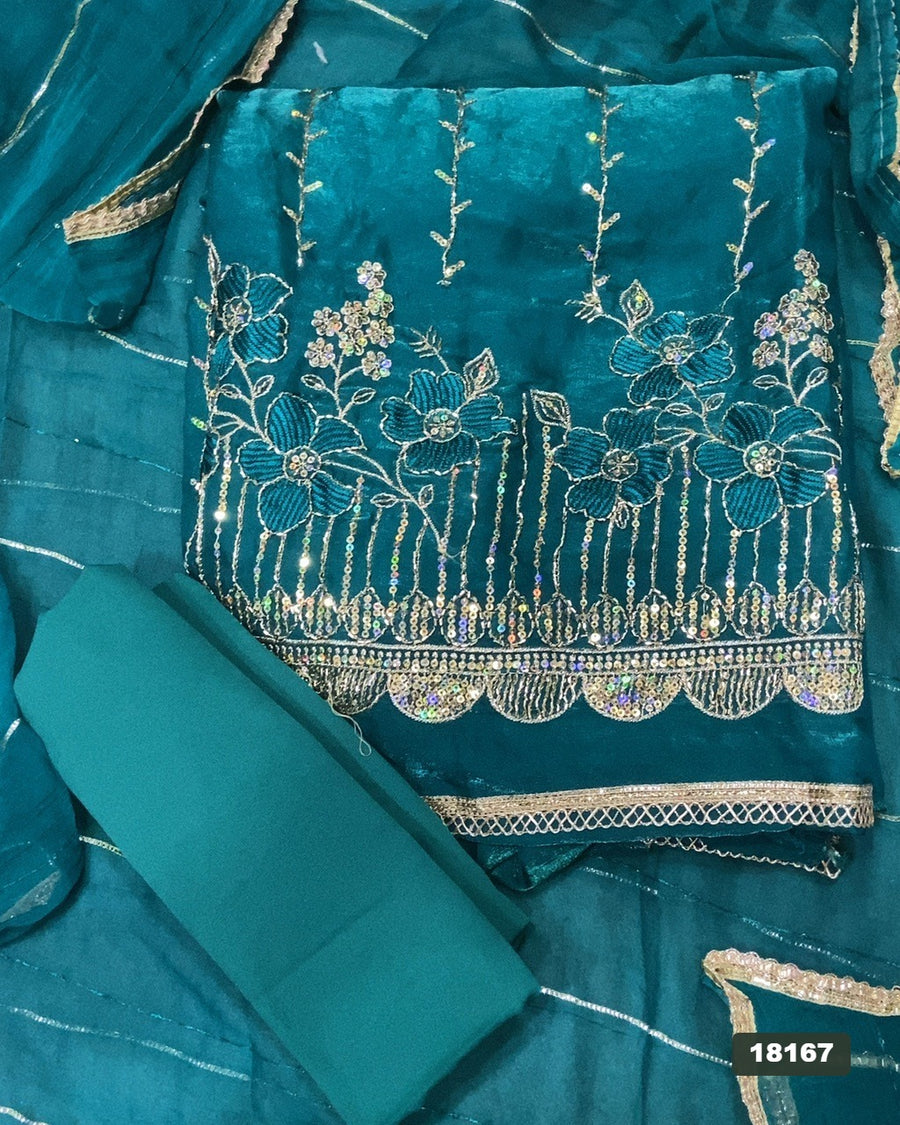 Silk Embroidery Suit Set