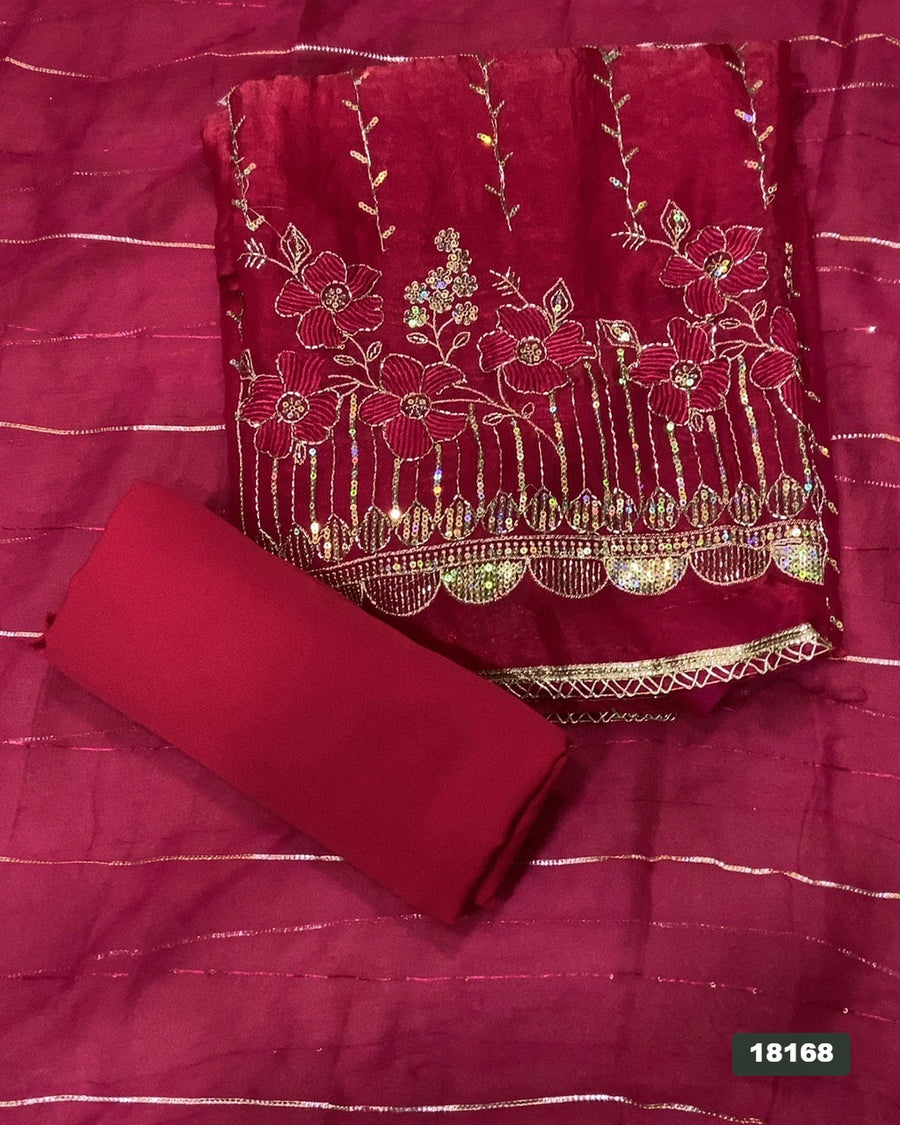 Silk Embroidery Suit Set