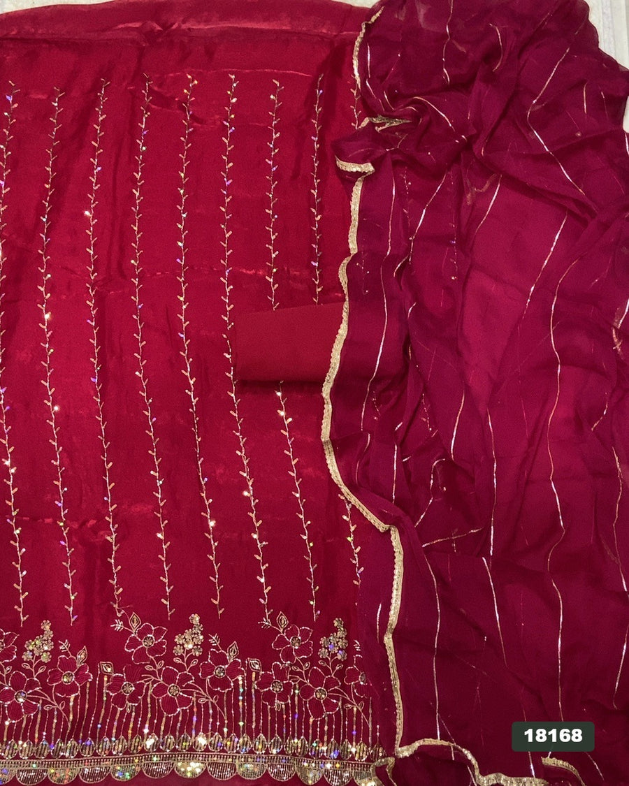 Silk Embroidery Suit Set