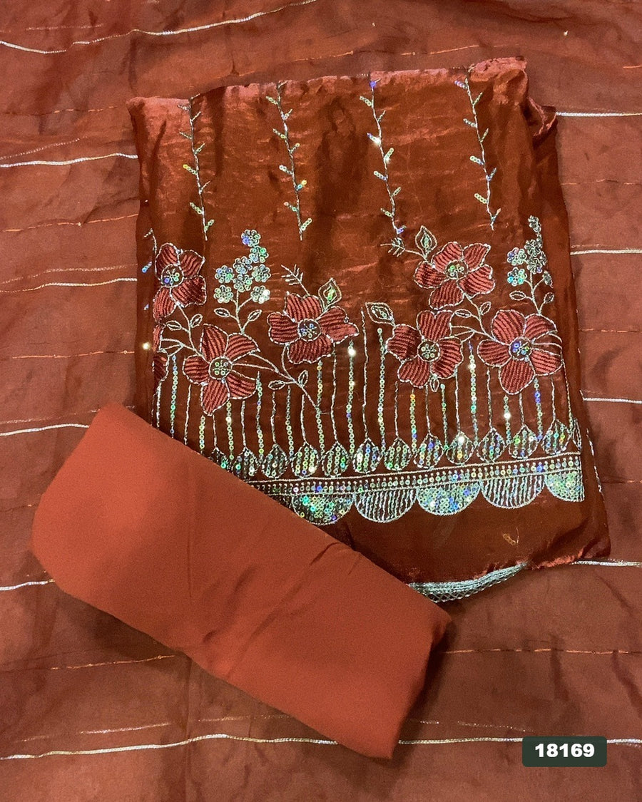 Silk Embroidery Suit Set