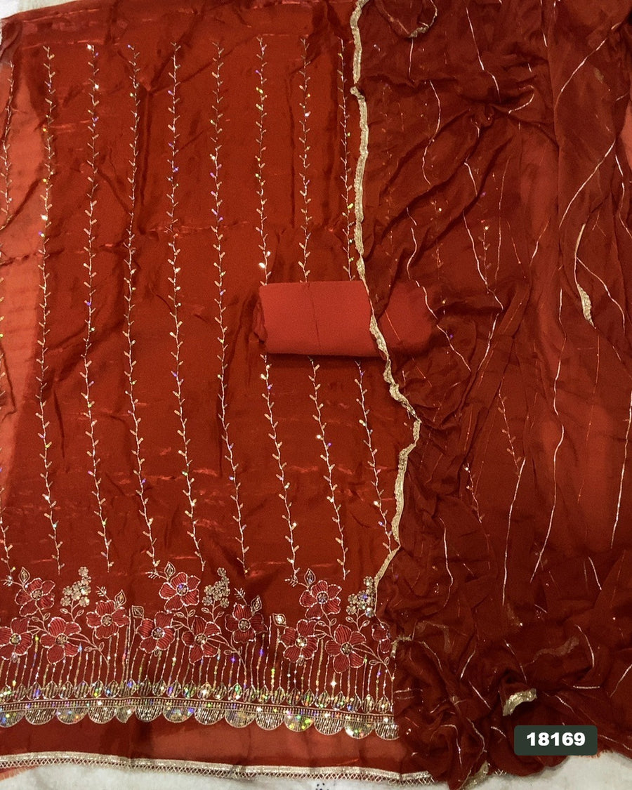 Silk Embroidery Suit Set