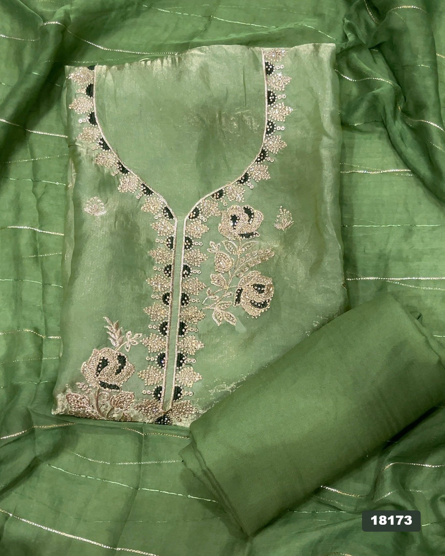 Silk Embroidery Suit Set