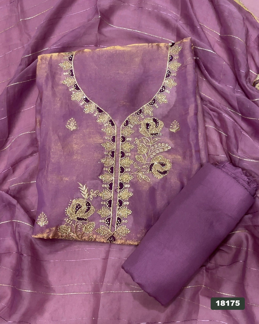 Silk Embroidery Suit Set