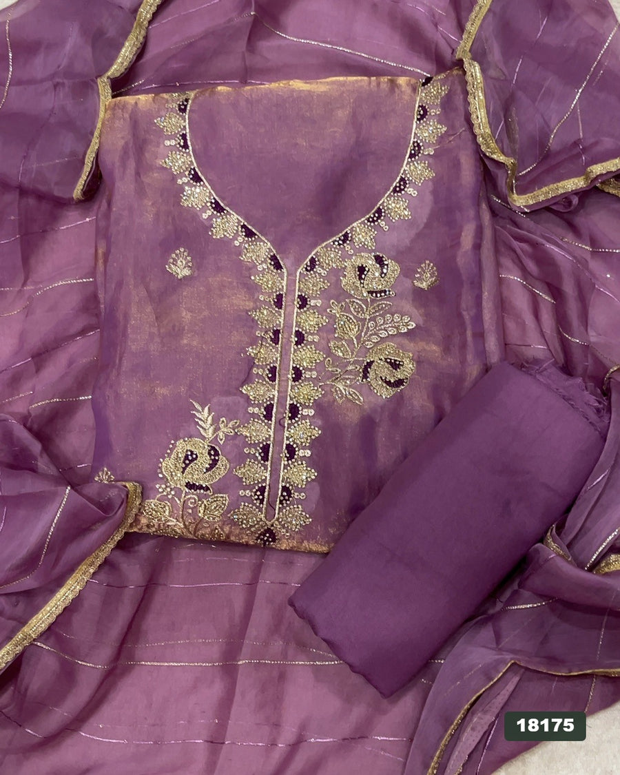 Silk Embroidery Suit Set