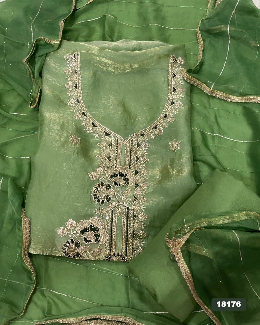 Silk Embroidery Suit Set