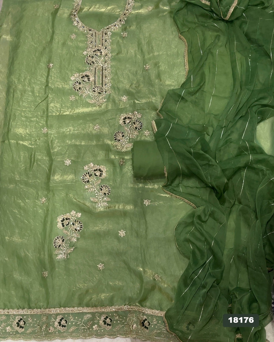 Silk Embroidery Suit Set