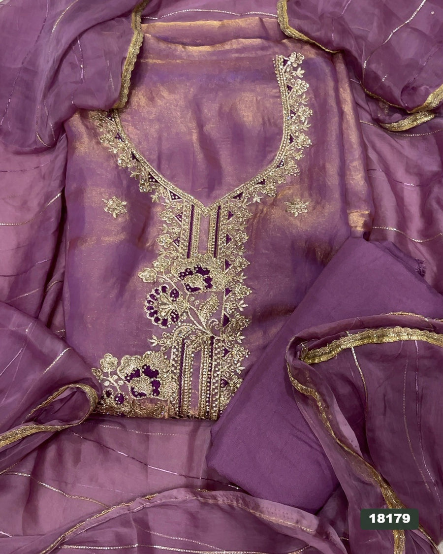 Silk Embroidery Suit Set
