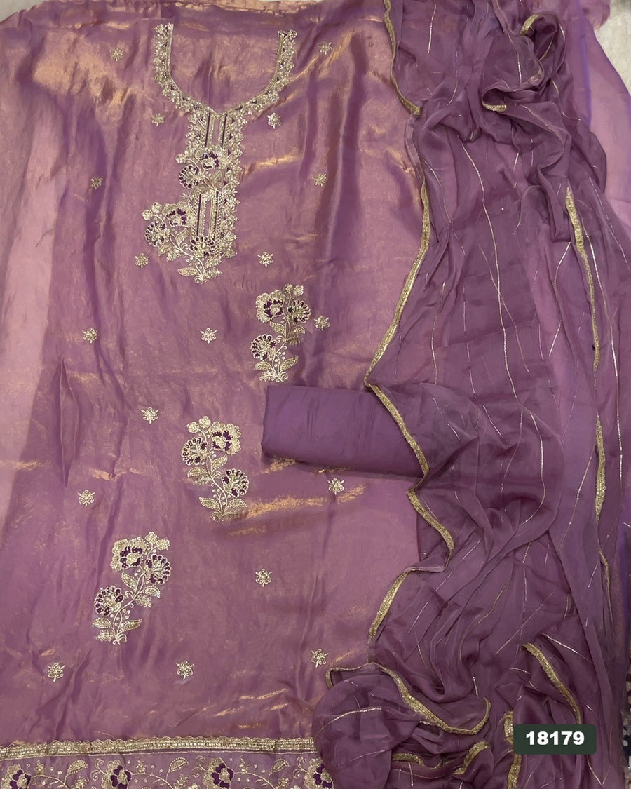 Silk Embroidery Suit Set
