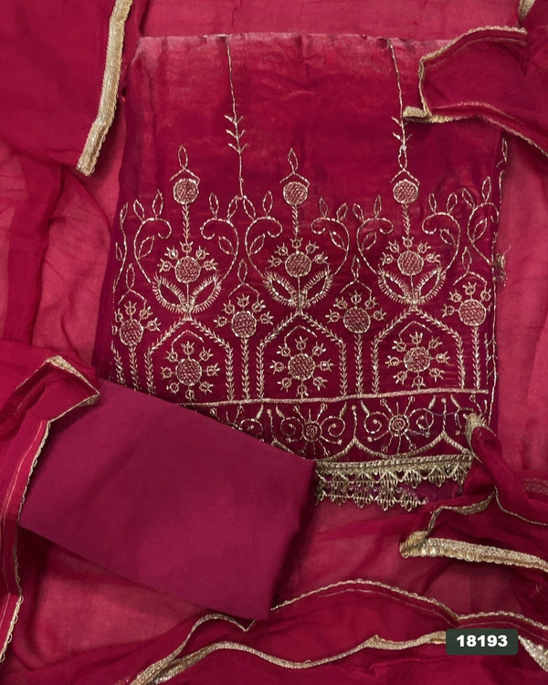 Silk Embroidery Suit Set