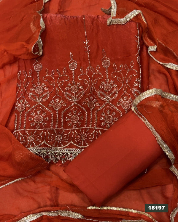 Silk Embroidery Suit Set