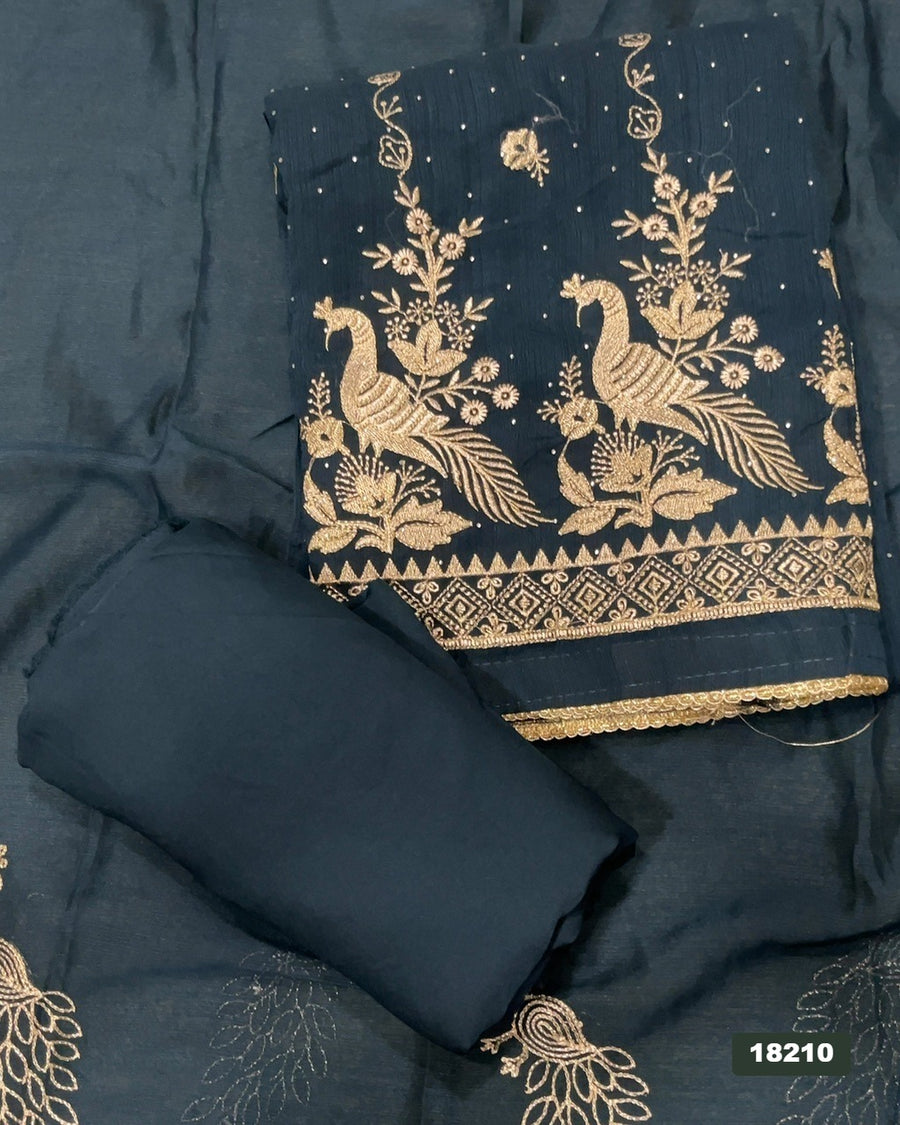 Gorgette Silk Embroidery Suit Set