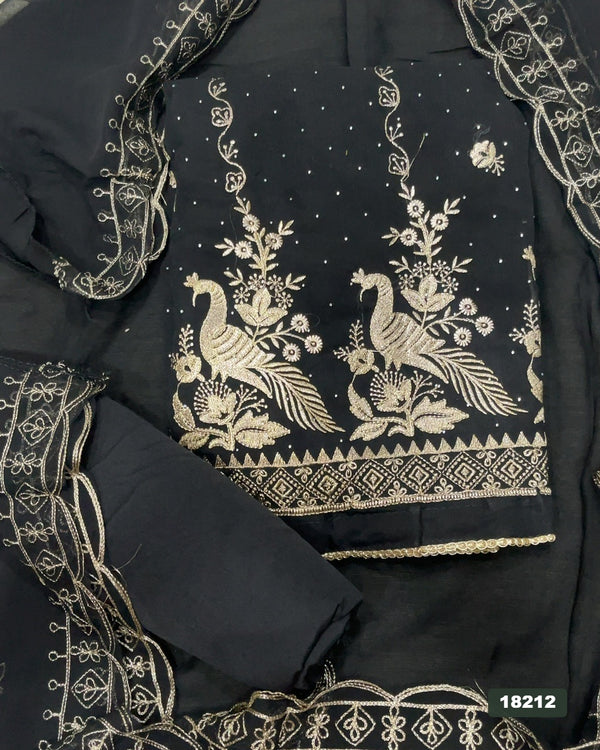 Gorgette Silk Embroidery Suit Set