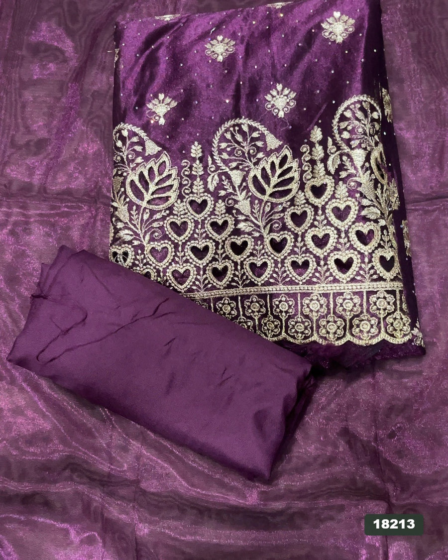 Silk Embroidery Suit Set