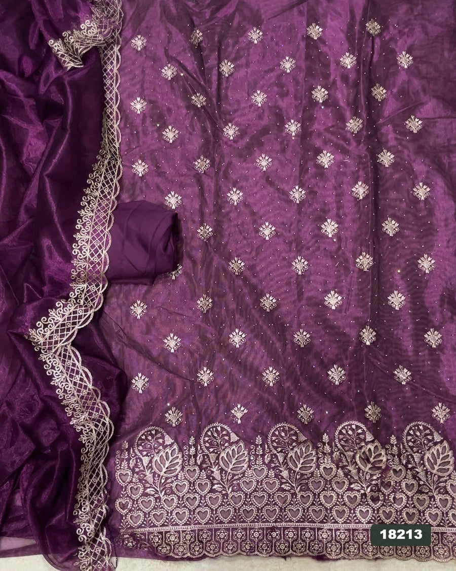 Silk Embroidery Suit Set